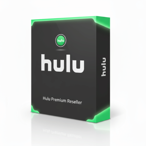 A black box labeled "Hulu Reseller" with green accents and the text "Hulu Reseller Premium" on the front.