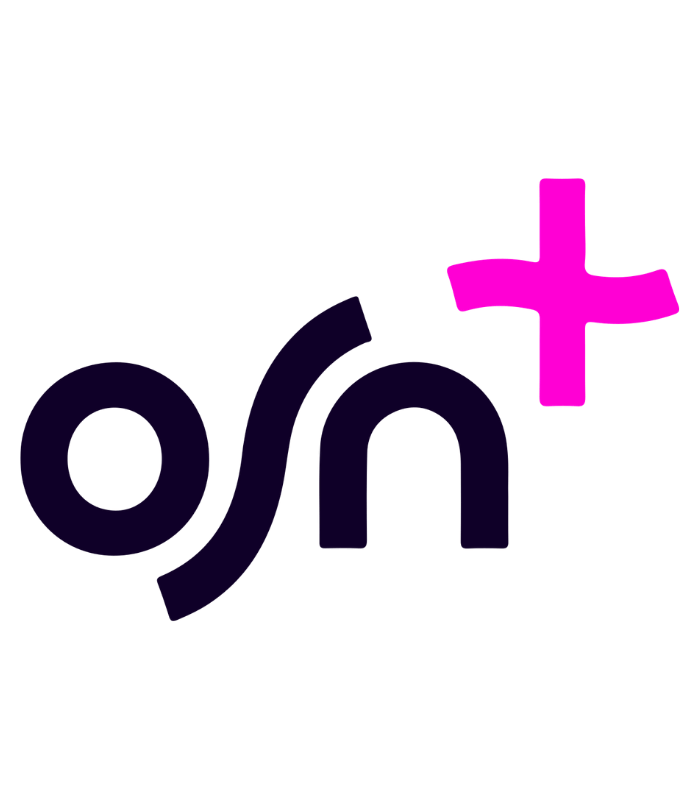 The image displays the OSN+ logo, featuring