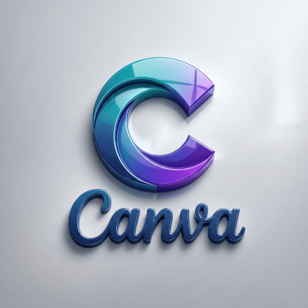 The image shows the 3D Canva Pro logo, featuring a stylized 